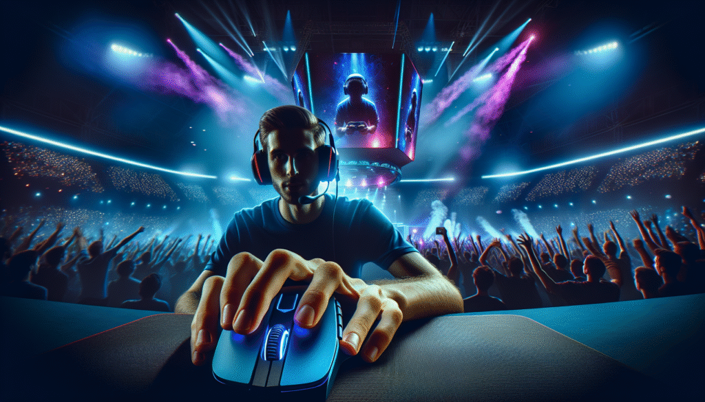 Competitive gamer using wireless peripherals in tournament setting